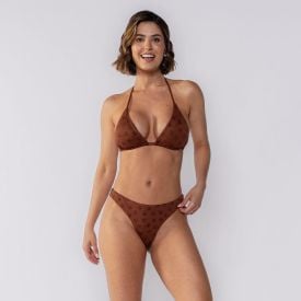 Calcinha Biquíni Fio Duplo Coqueiro Boby Blues Marrom