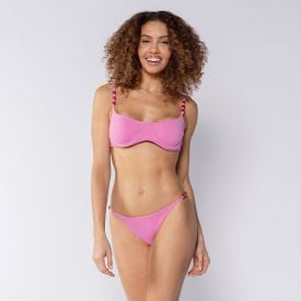 Calcinha Biquíni String Com Miçanga Boby Blues Rosa