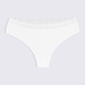 Calcinha Fio Dental De Poliamida Camila Moretti Branco