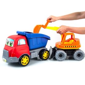 Caminhão Com Escavadeira Turbo Truck E Retro Maral - 4163