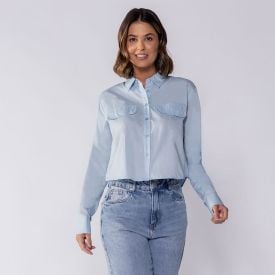 Camisa Cropped Manga Longa Boby Blues