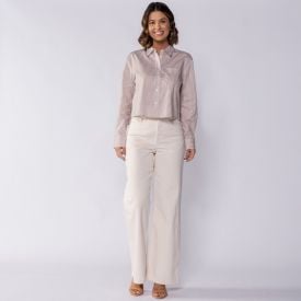 Camisa Cropped Manga Longa Com Bolso Boby Blues Fendi / Off White