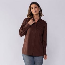 Camisa Feminina Alongada De Tricoline Boby Blues