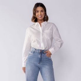 Camisa Feminina Alongada De Tricoline Boby Blues