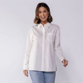 Camisa Feminina Alongada De Tricoline Boby Blues