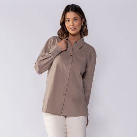 Camisa Feminina Alongada De Tricoline Boby Blues