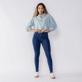 Camisa Feminina Cropped Com Laço Boby Blues