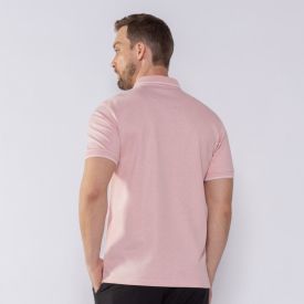 Camisa Polo Masculina De Algodão Marc Alain Rose/Off White