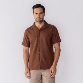 Camisa Masculina De Botão Com Textura Thing