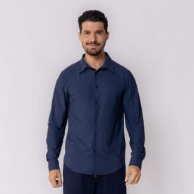Camisa Masculina De Botão Thing Marinho