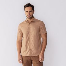 Camisa Masculina De Botão Verano Flame Thing Amendoa