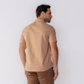 Camisa Masculina De Botão Verano Flame Thing Amendoa
