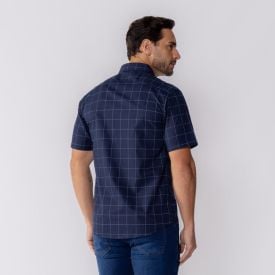 Camisa Masculina De Botão Xadrez Grid Marc Alain