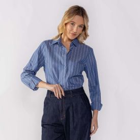 Camisa Feminina Listrada Patricia Foster