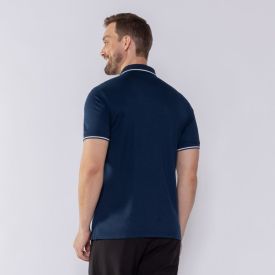 Camisa Polo Masculina Jacquard Marc Alain Marinho/Indigo