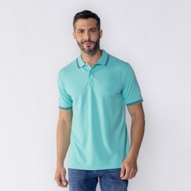 Camisa Polo Piquet Masculina Marc Alain Aqua 15-5218