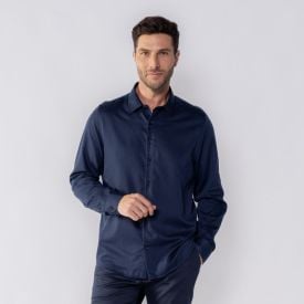 Camisa Social Masculina De Tricoline Marc Alain Marinho