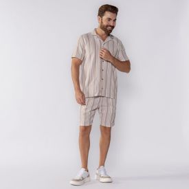 Camisa Masculina De Botão Listrada Thing Fendi