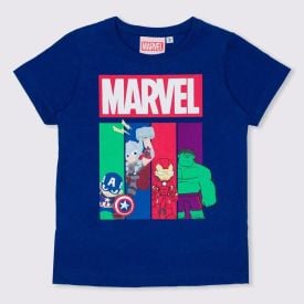Camiseta 1 a 3 anos Malha Heróis da Marvel Milano