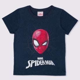 Camiseta 1 a 3 anos Malha Spider Man Marvel Brandili Escuro