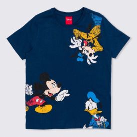 Camiseta 1 a 3 anos Mickey e Amigos Disney Marinho