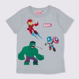 Camiseta 1 a 3 anos Silk Heróis da Marvel Lunar