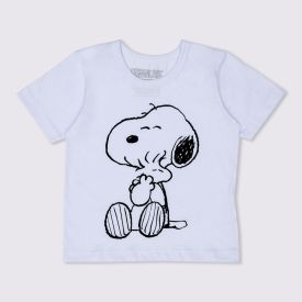 Camiseta 1 a 3 anos Snoopy Sentado BandUP Branco Fantasma