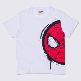 Camiseta 1 a 3 anos Spider Man Metade Marvel Branco