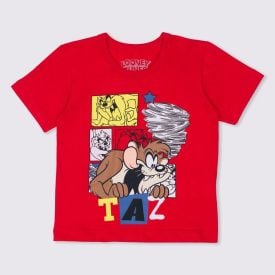Camiseta 1 a 3 anos Taz Quadrinhos BandUP Tomate