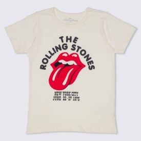 Camiseta 12 a 16 anos The Rolling Stones BandUP Off White