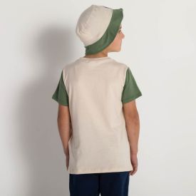 Camiseta 4 a 10 anos Bucket Bolsos + Brinde Chapéu Hot Dog Areia