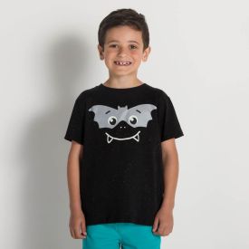 Camiseta 4 a 10 anos Morcego com Capa Hot Dog Quantum