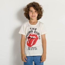 Camiseta 4 a 10 anos The Rolling Stones BandUP Off White