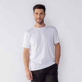 Camiseta Básica Masculina De Algodão Peruano Marc Alain Branco