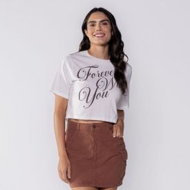 Camiseta Cropped Boby Blues Off White