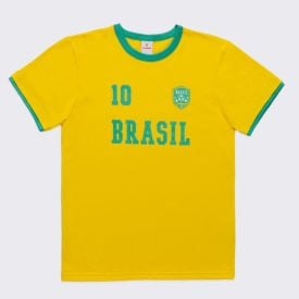 Camiseta Brasil Infantil Menino 4 A 10 Anos Brandili