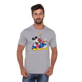 Camiseta com Mickey Pateta e Donald Disney Mescla