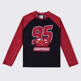 Camiseta Infantil Com Proteção UV Relâmpago McQueen 4 a 10 Anos Disney