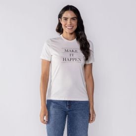 Camiseta Feminina Com Strass Patricia Foster Off White