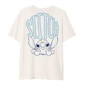 Camiseta Feminina De Algodão Stitch Deitado Bandup Off White