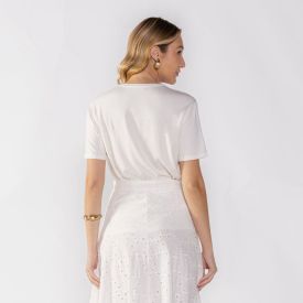 Camiseta Feminina Limões Patricia Foster Off White