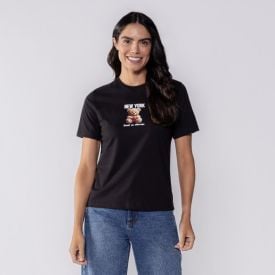 Camiseta Feminina New York Boby Blues Preto