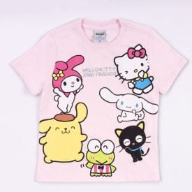 Camiseta Hello Kitty E Amigos Infantil 4 a 10 Anos Sanrio