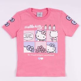 Camiseta Hello Kitty Special Friend Infantil 4 a 10 Anos Sanrio