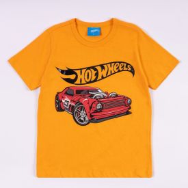 Camiseta Hot Wheels Infantil 4 a 10 Anos Mattel Tangerina