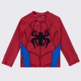 Camiseta Infantil Com Proteção UV Homem Aranha 1 a 3 Anos Marvel Vermelho