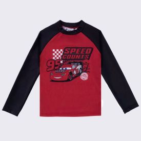 Camiseta Infantil Com Proteção UV Relâmpago McQueen 4 a 10 Anos Disney