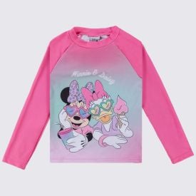 Camiseta Infantil Com Proteção UV Minnie 4 a 10 Anos Disney Rosa