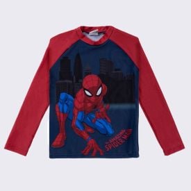 Camiseta Infantil Com Proteção UV Homem Aranha 4 a 10 Anos Marvel Azul Marinho