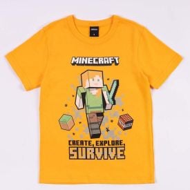 Camiseta Minecraft Infantil 6 a 12 Anos Citrus